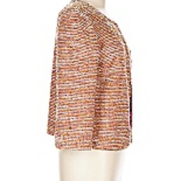 NEW!  St. John Multi Color Knit Jacket Caramel Multi - Size 2 - Picture 3 of 11